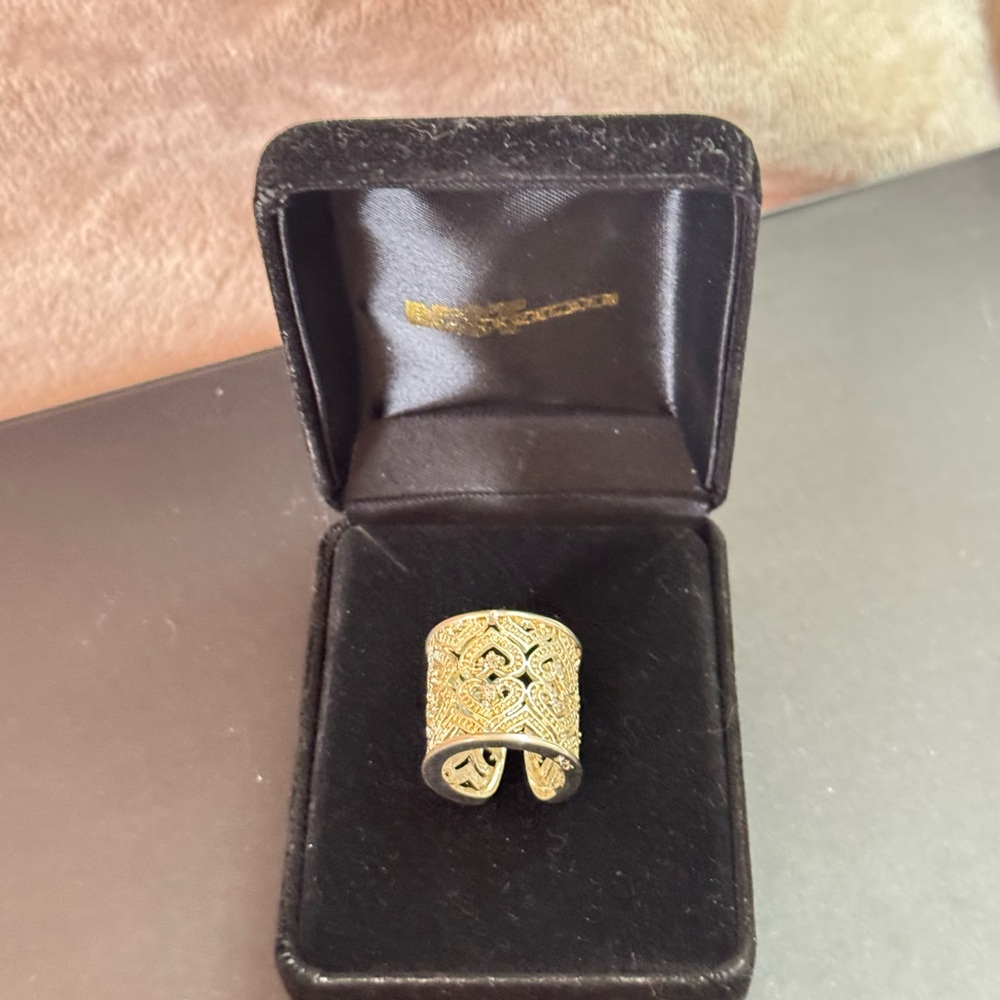 Vintage 925 Vermeil Filigree Diamond Ring size 6